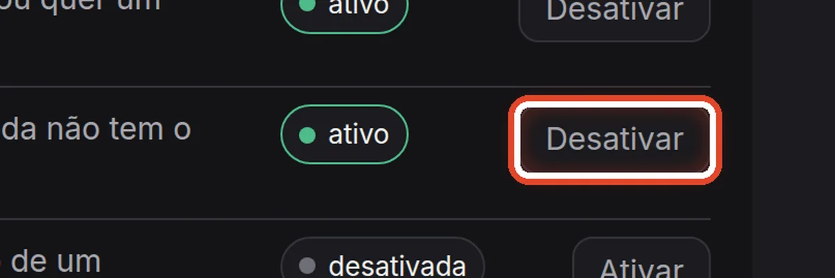 De perto – Desativar e ativar