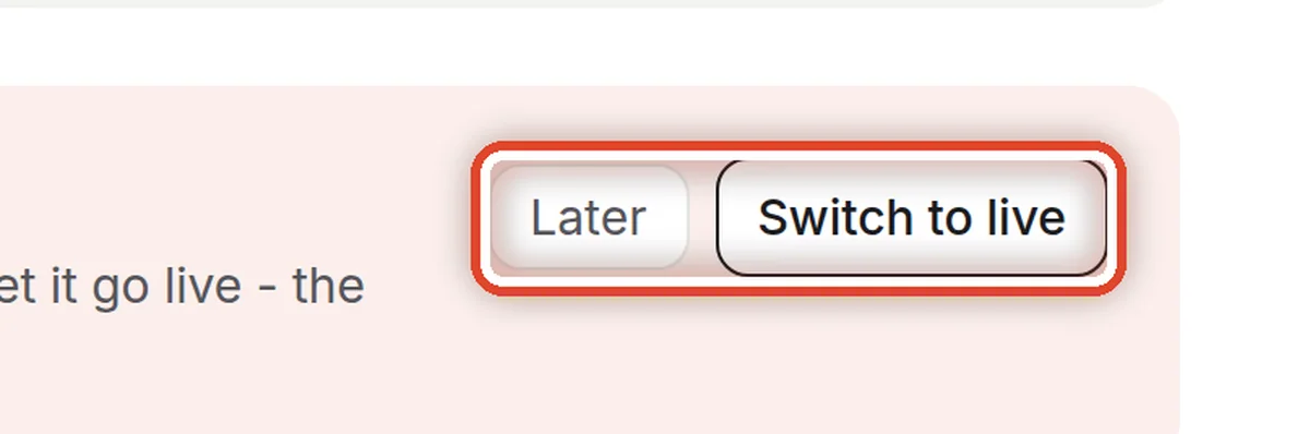 Close up — Switch to live