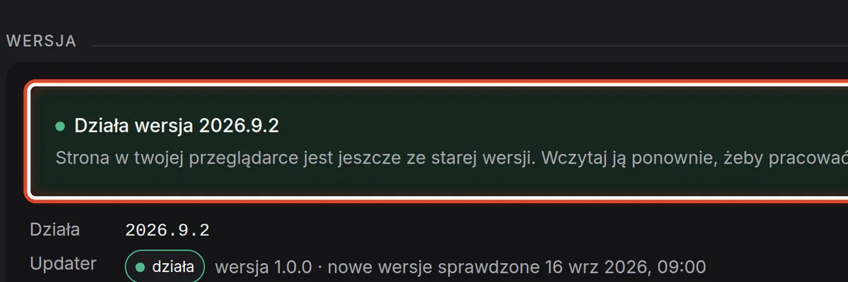 Zbliżenie – Wczytaj nową wersję