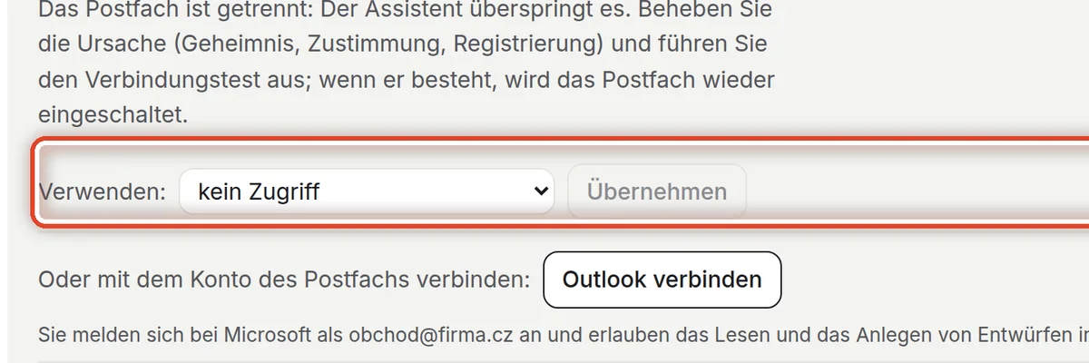 Nahaufnahme – App-Registrierung
