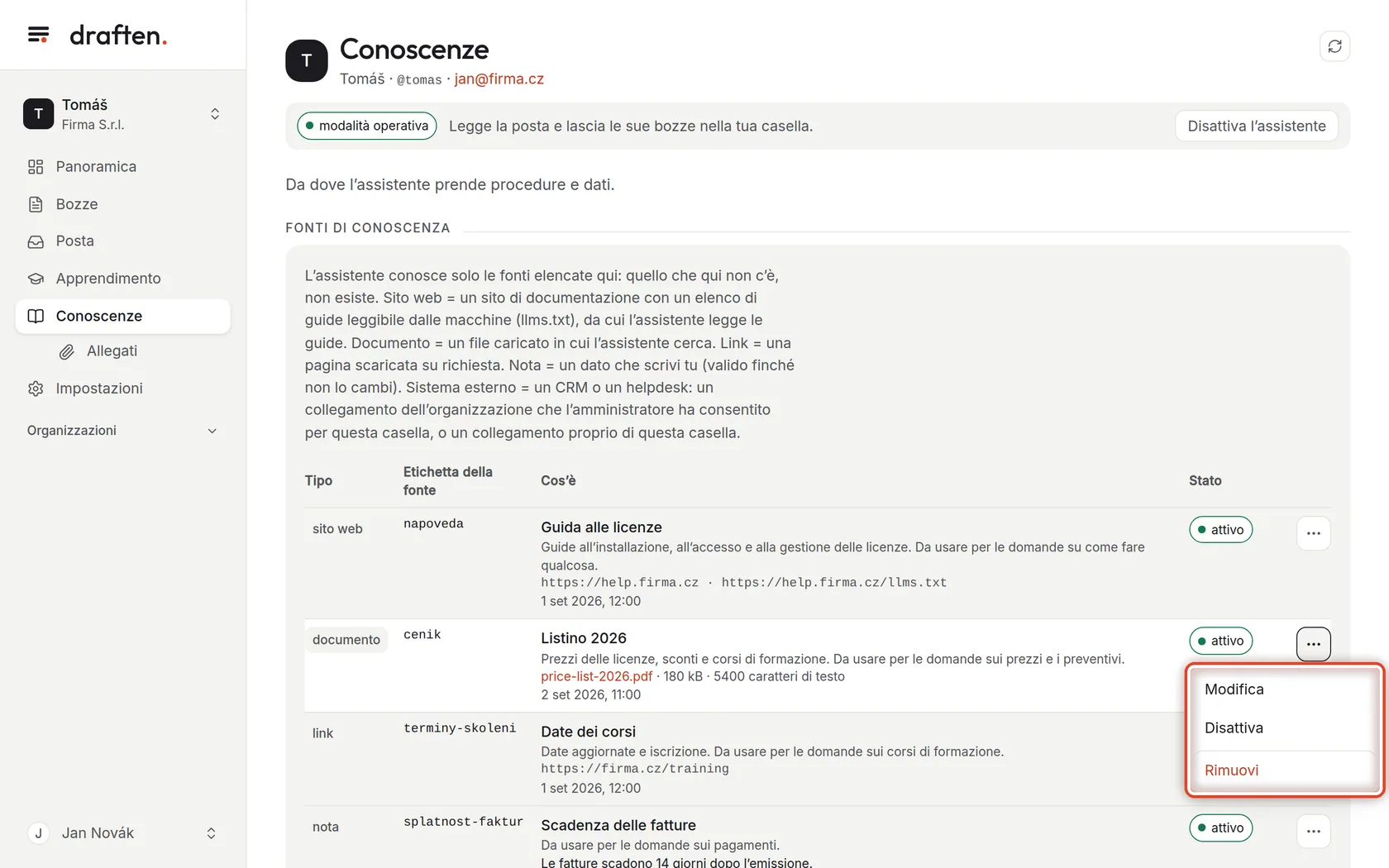 Screenshot del passo 3