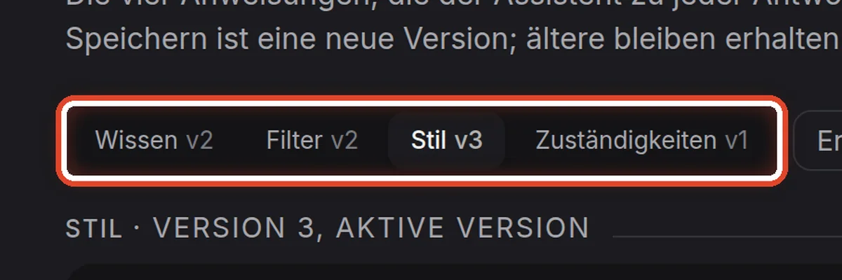 Nahaufnahme – Vier Anweisungen