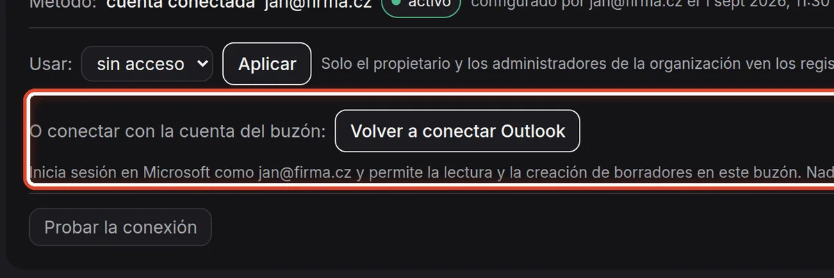 De cerca: Conectar con la cuenta del buzón