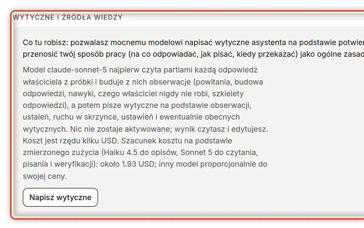 Zbliżenie – Pisanie wytycznych