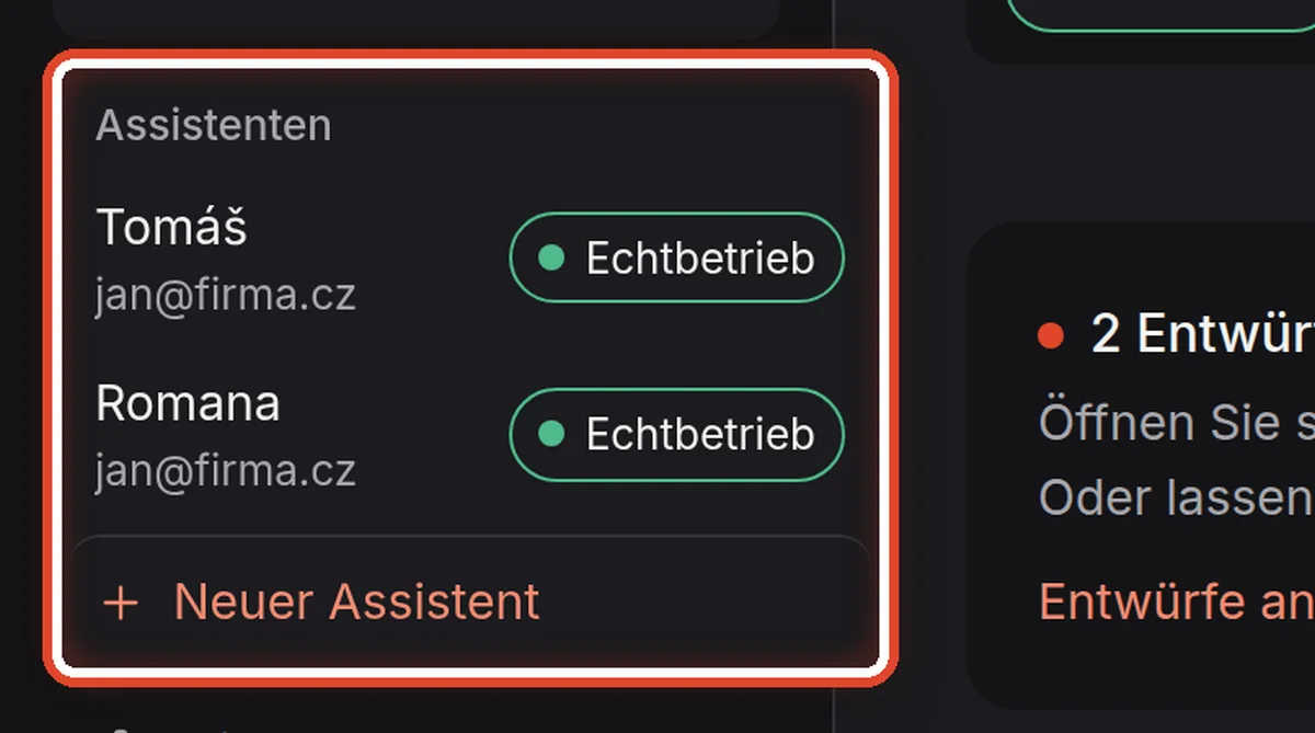 Nahaufnahme – Zu einem anderen Assistenten wechseln