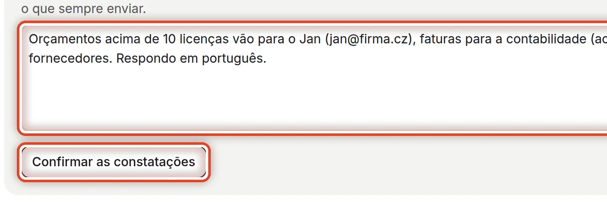 De perto – Acrescente comentários e confirme