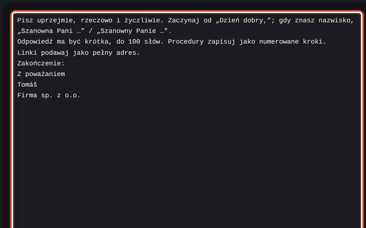Zbliżenie – Tekst wytycznych