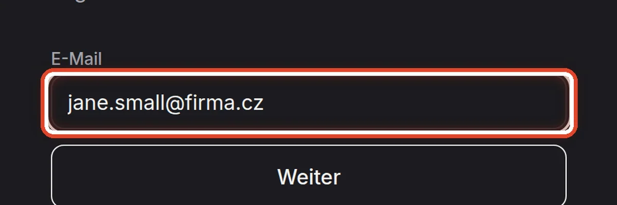 Nahaufnahme – E-Mail-Adresse eingeben