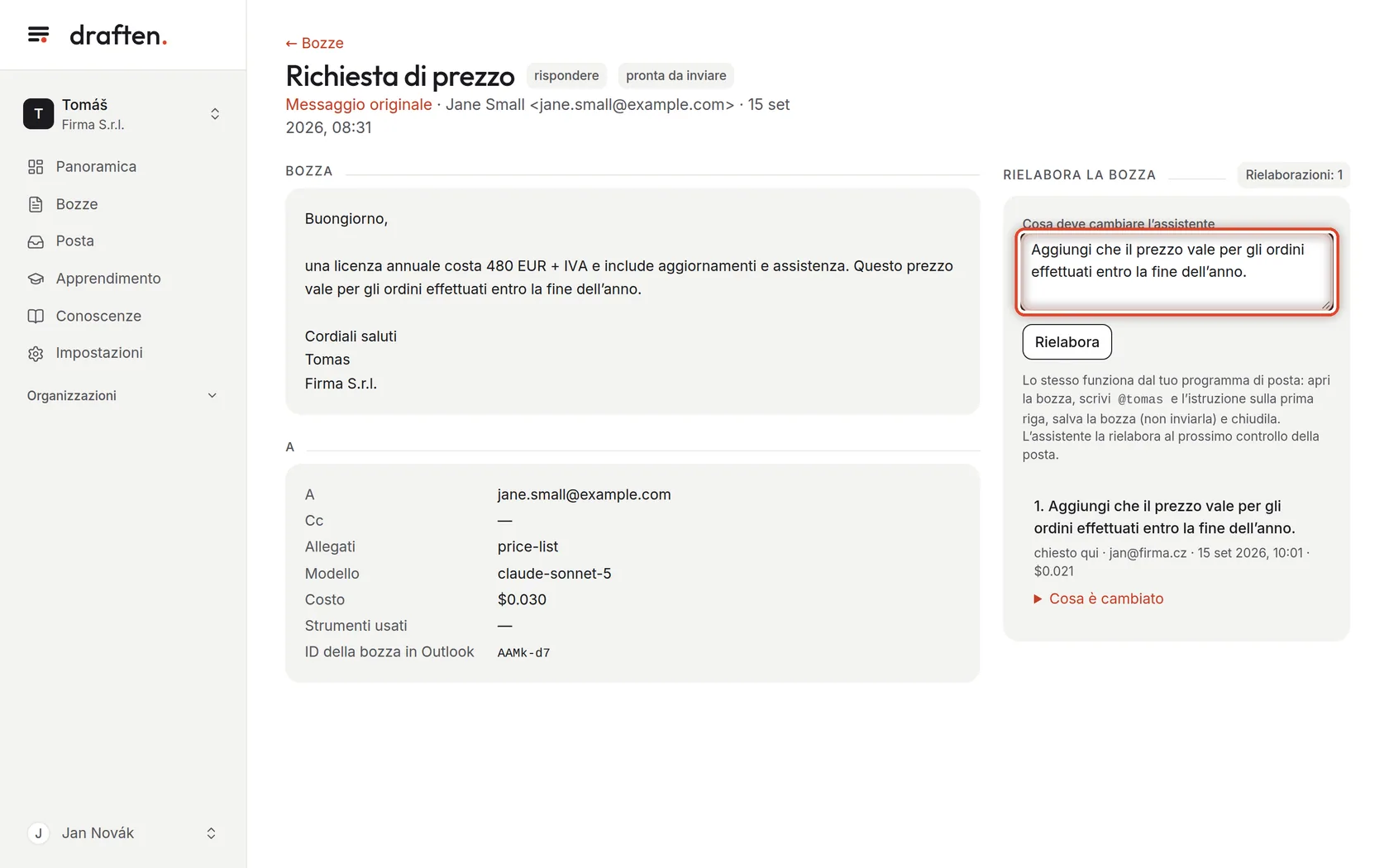 Screenshot del passo 3