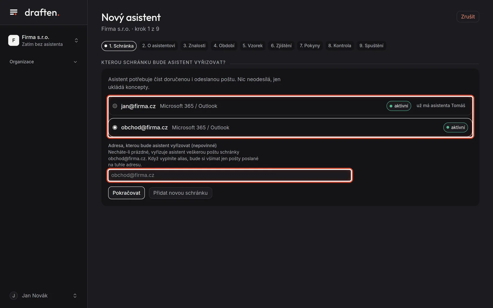 Snímek obrazovky ke kroku 1