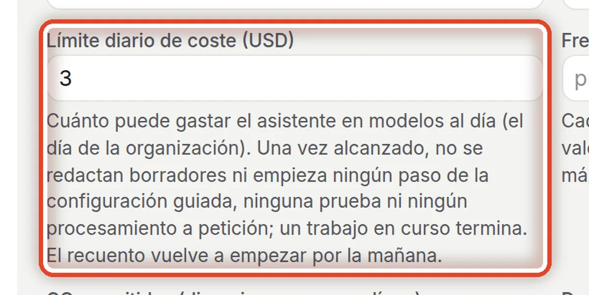 De cerca: Límite diario de coste