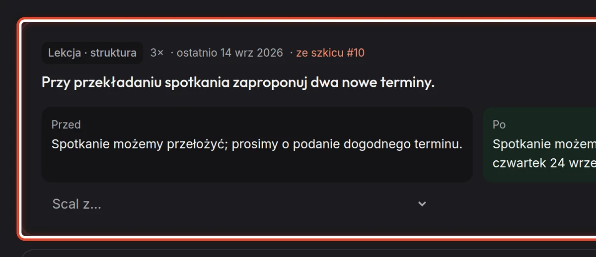 Zbliżenie – Proponowana lekcja