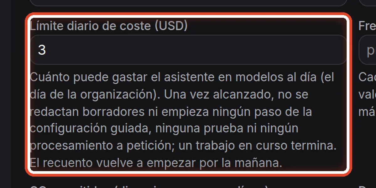 De cerca: Límite diario de coste