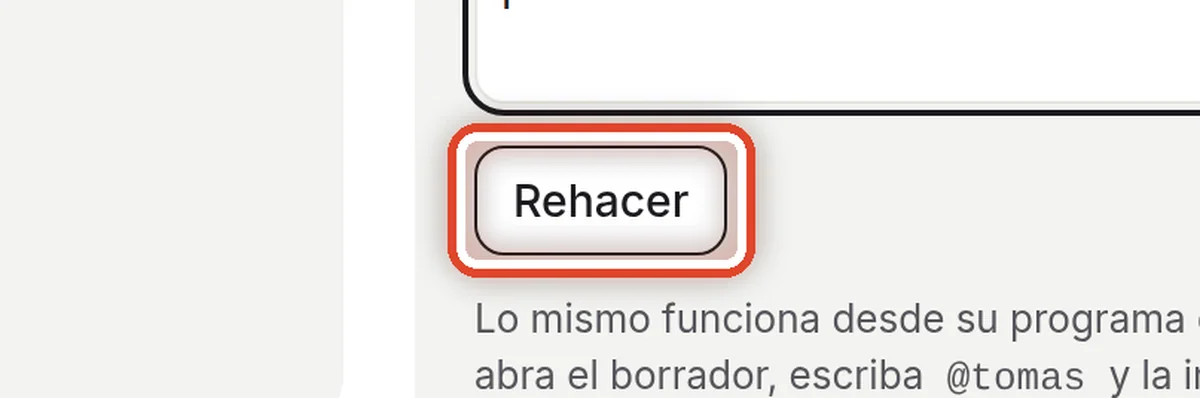 De cerca: Pida que se rehaga el borrador