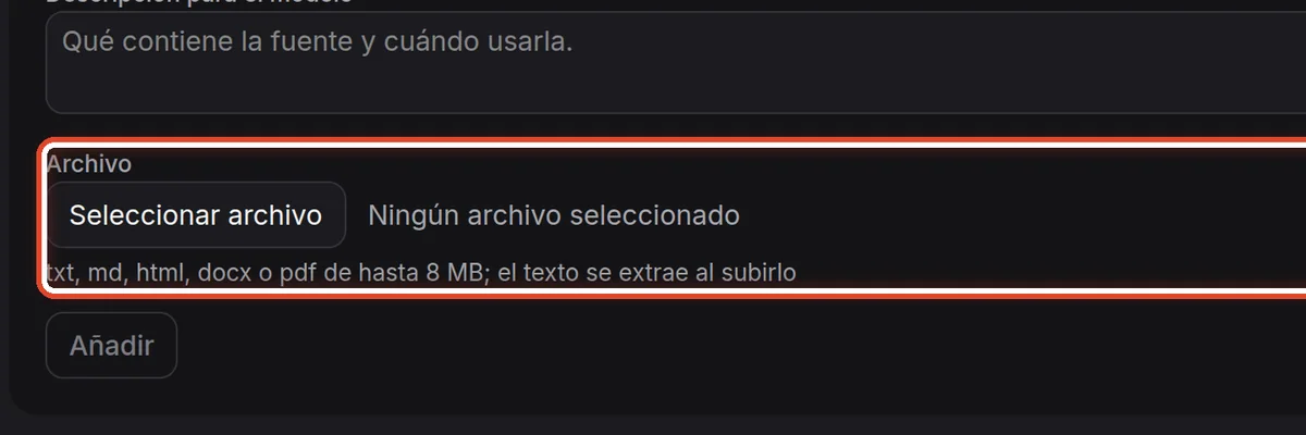 De cerca: Documento: subir un archivo