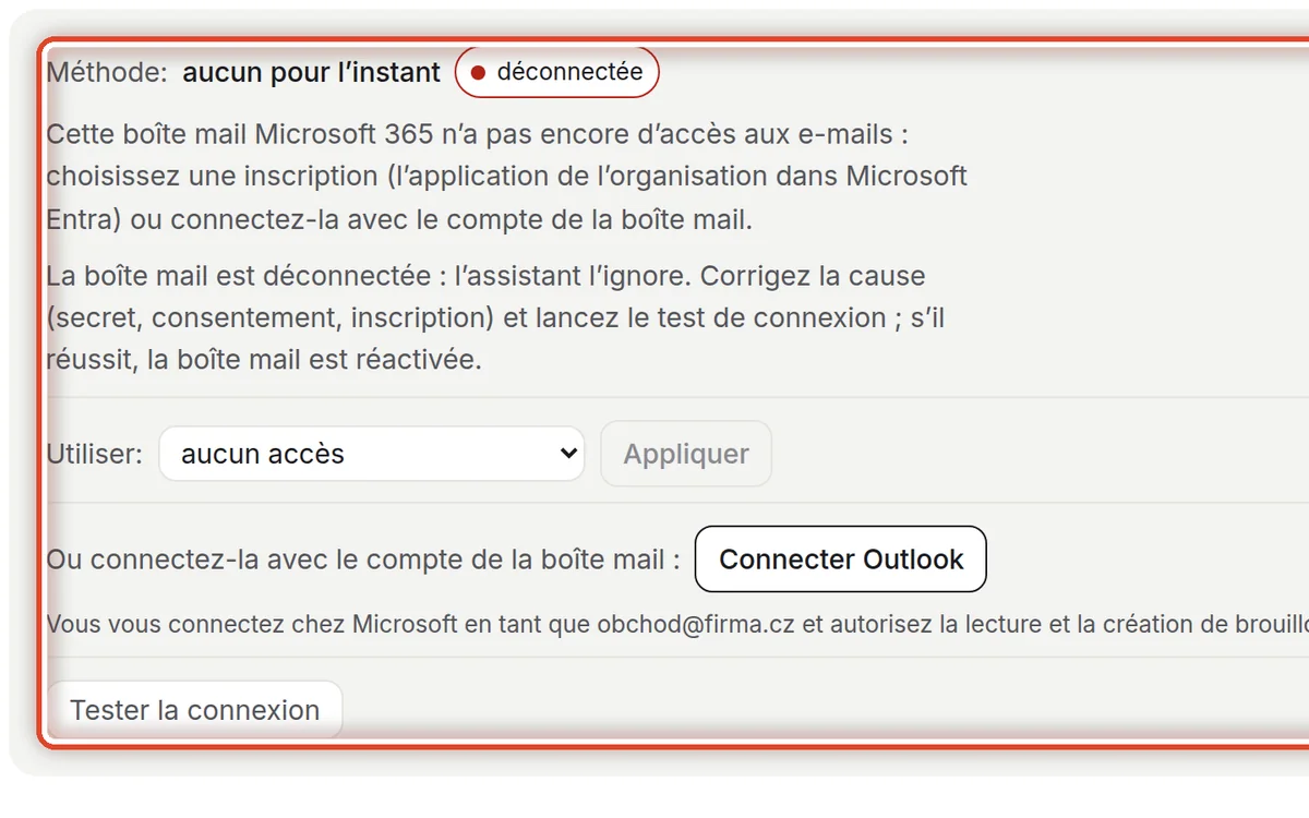 Gros plan – Ou connecter avec le compte