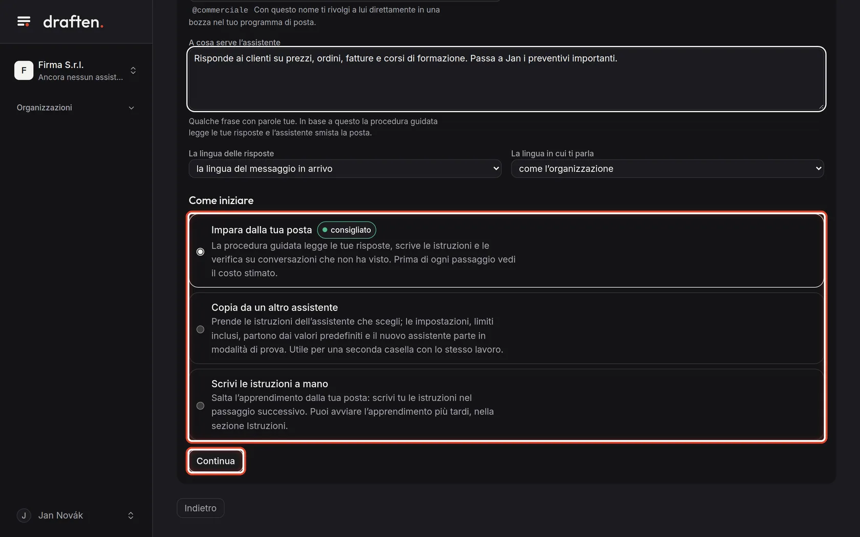 Screenshot del passo 5