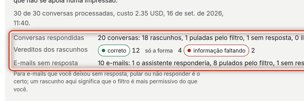 De perto – Leia o resultado da validação