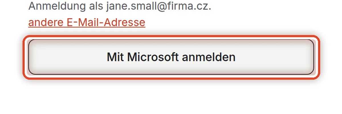 Nahaufnahme – Mit dem Konto Ihrer Organisation anmelden