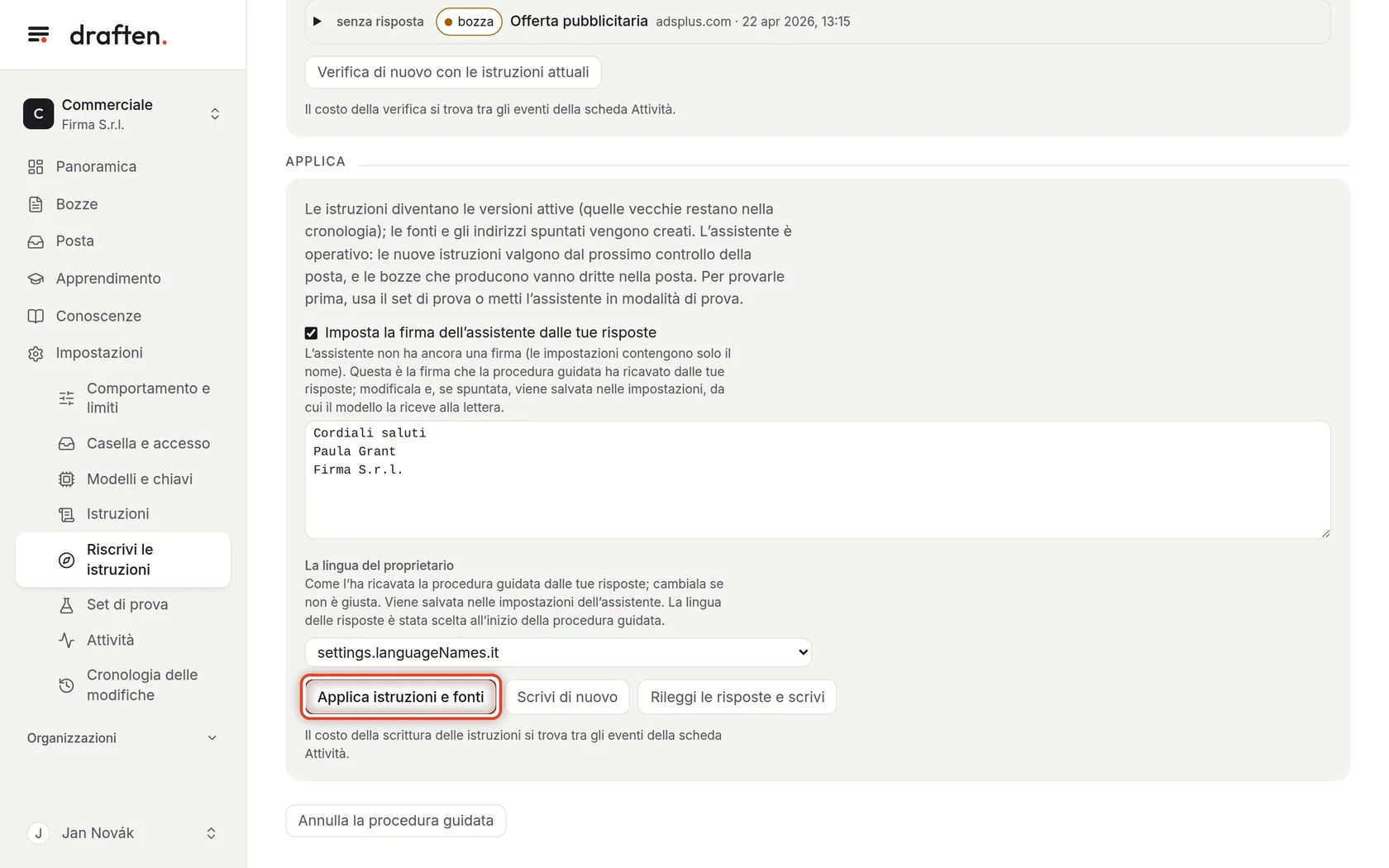 Screenshot del passo 8