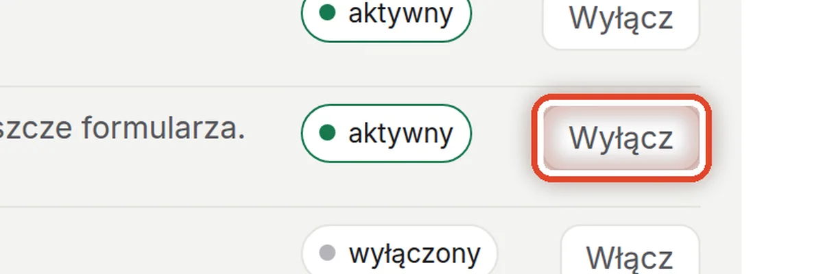 Zbliżenie – Wyłącz i włącz