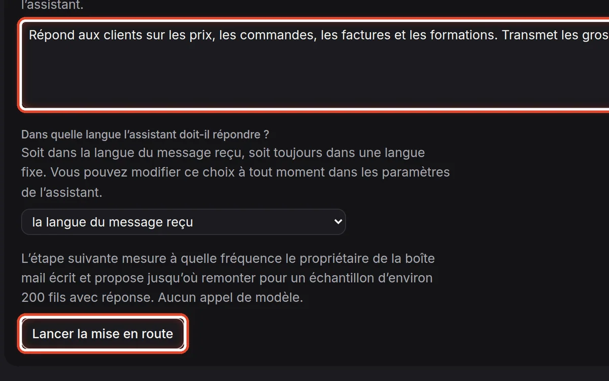 Gros plan – Dire à quoi sert l’assistant