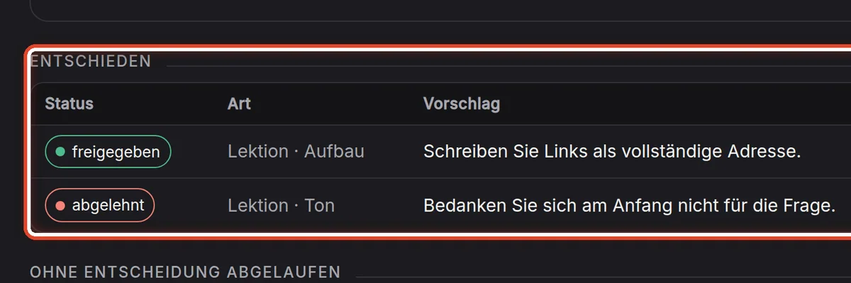 Nahaufnahme – Entschieden