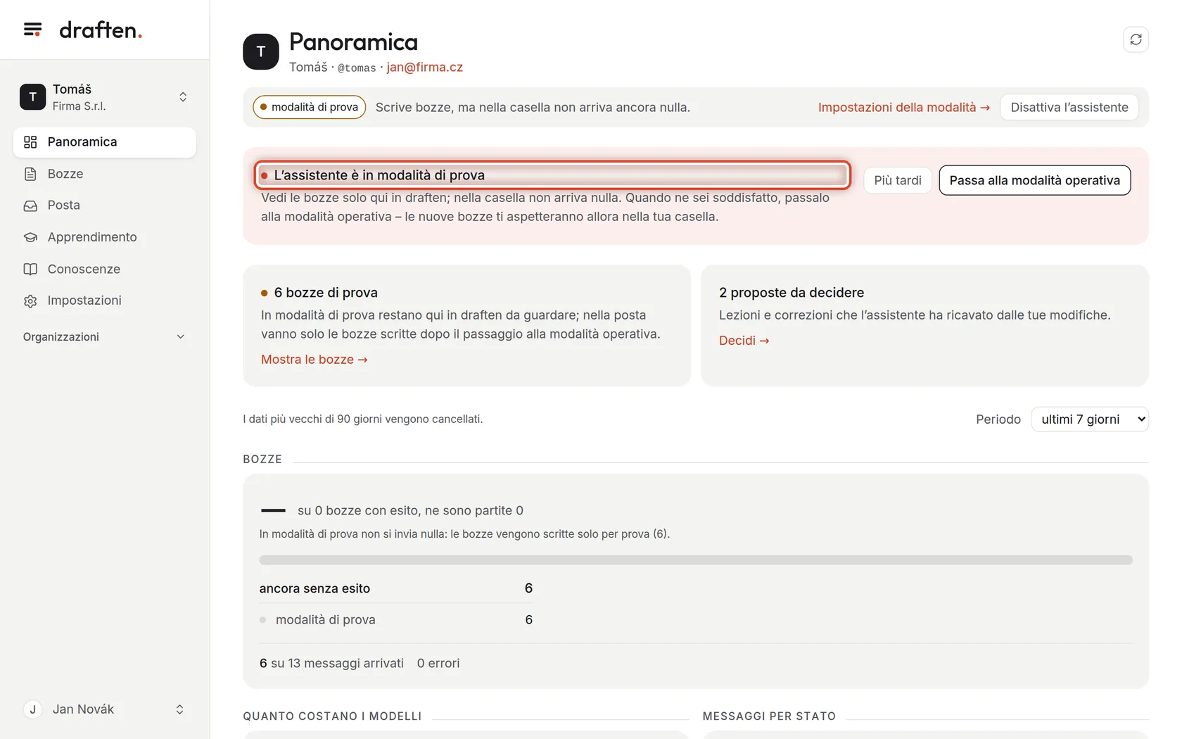 Screenshot del passo 1