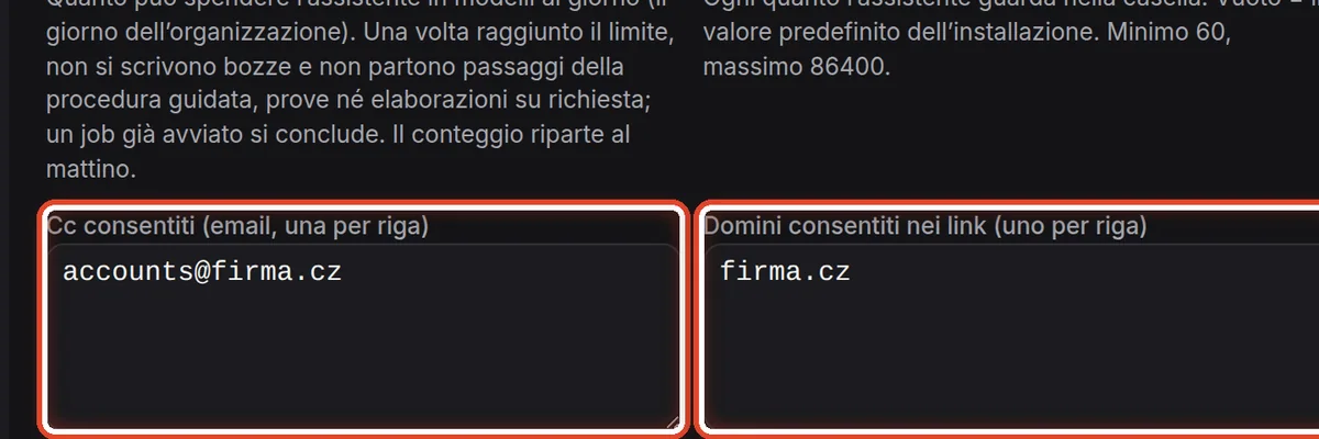 Da vicino – Cc, domini e moduli consentiti