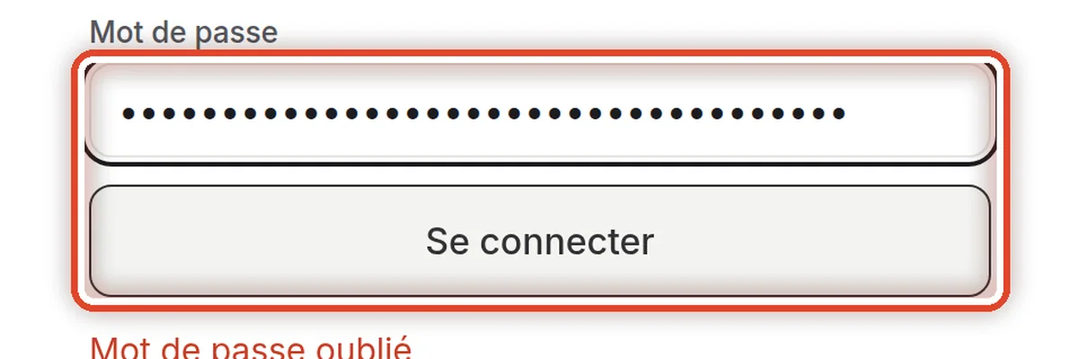 Gros plan – Ou saisir votre mot de passe