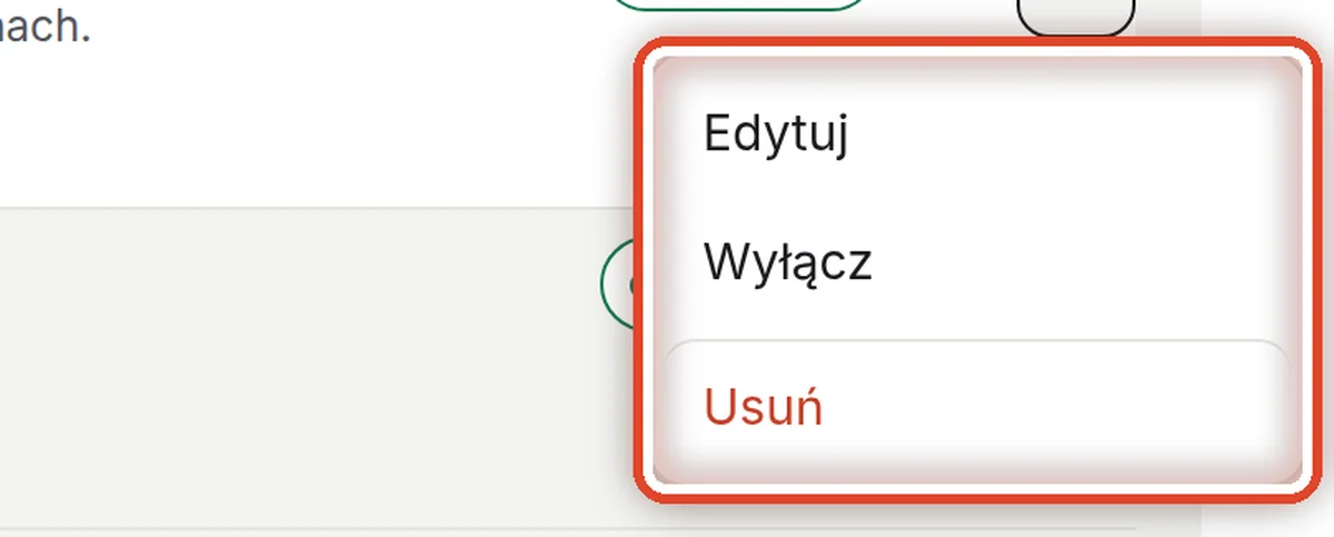 Zbliżenie – Edytuj, wyłącz, usuń