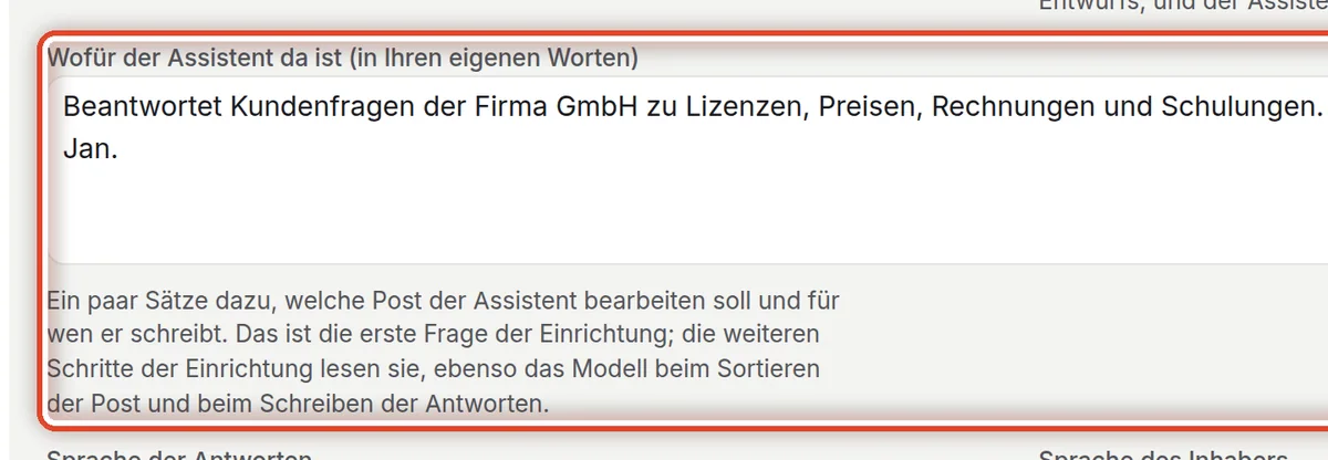 Nahaufnahme – Wofür der Assistent da ist