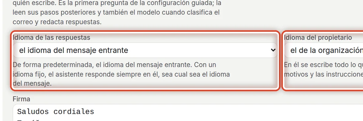 De cerca: Idioma de las respuestas e idioma del propietario