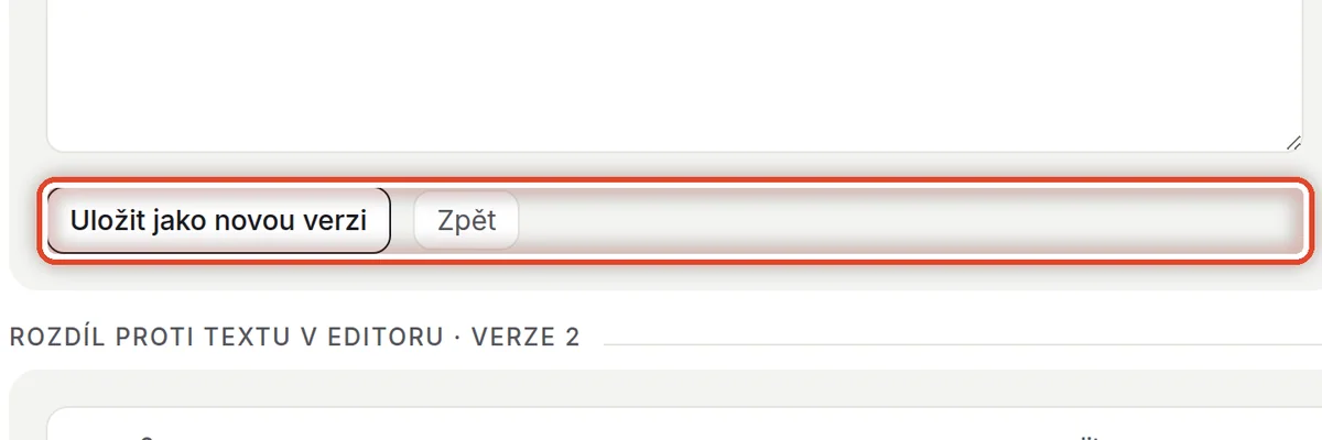 Detail — Uložte novou verzi