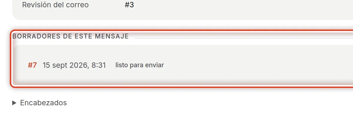 De cerca: Borradores de este mensaje