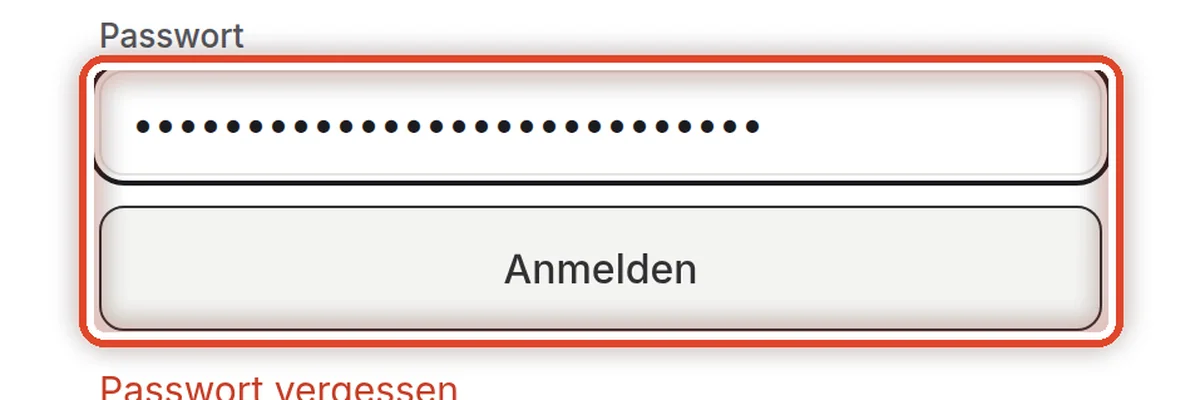 Nahaufnahme – Oder das Passwort eingeben