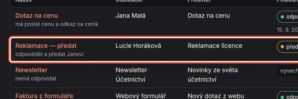 Detail — Co má vyjít