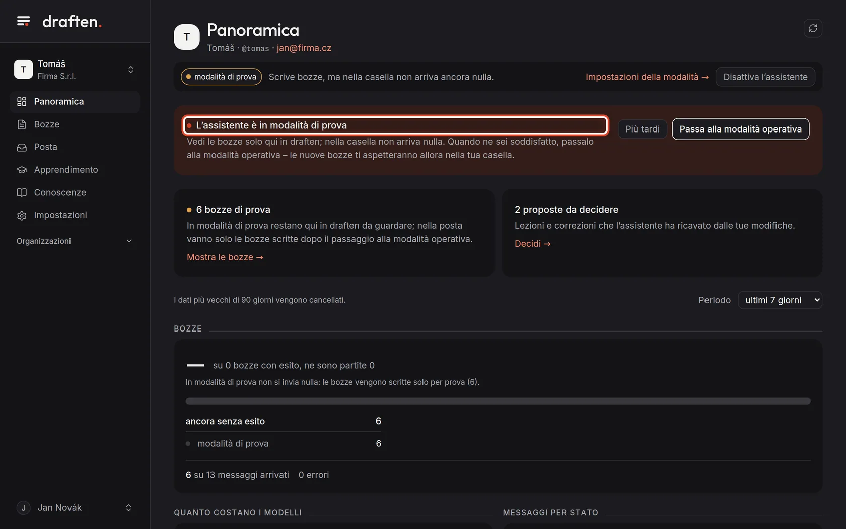Screenshot del passo 1