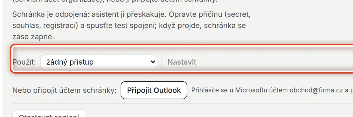 Detail — Registrace aplikace