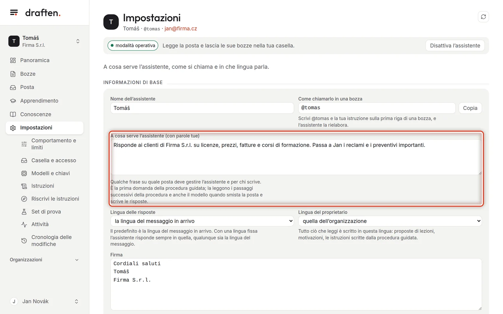 Screenshot del passo 3