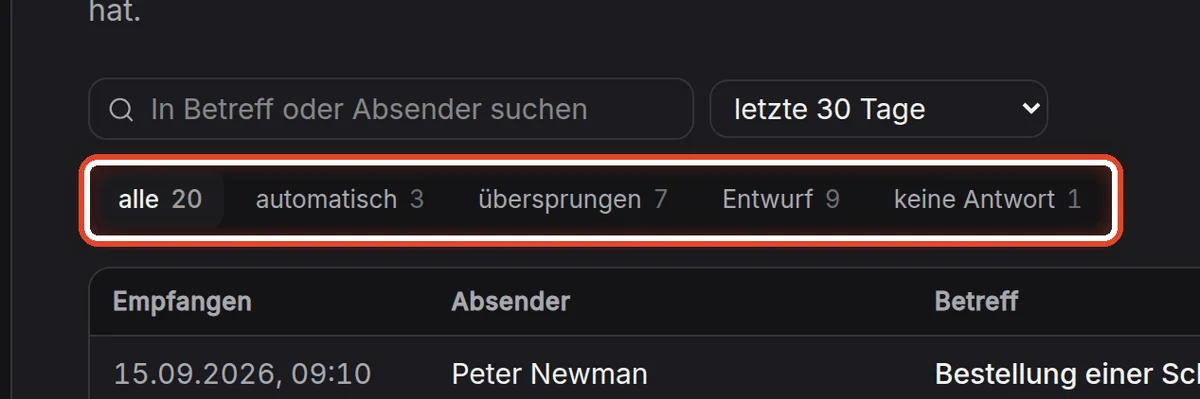 Nahaufnahme – Einen Status wählen