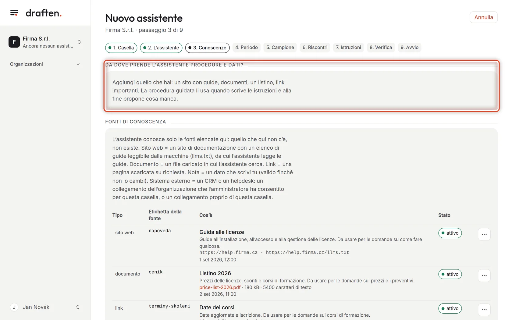 Screenshot del passo 6