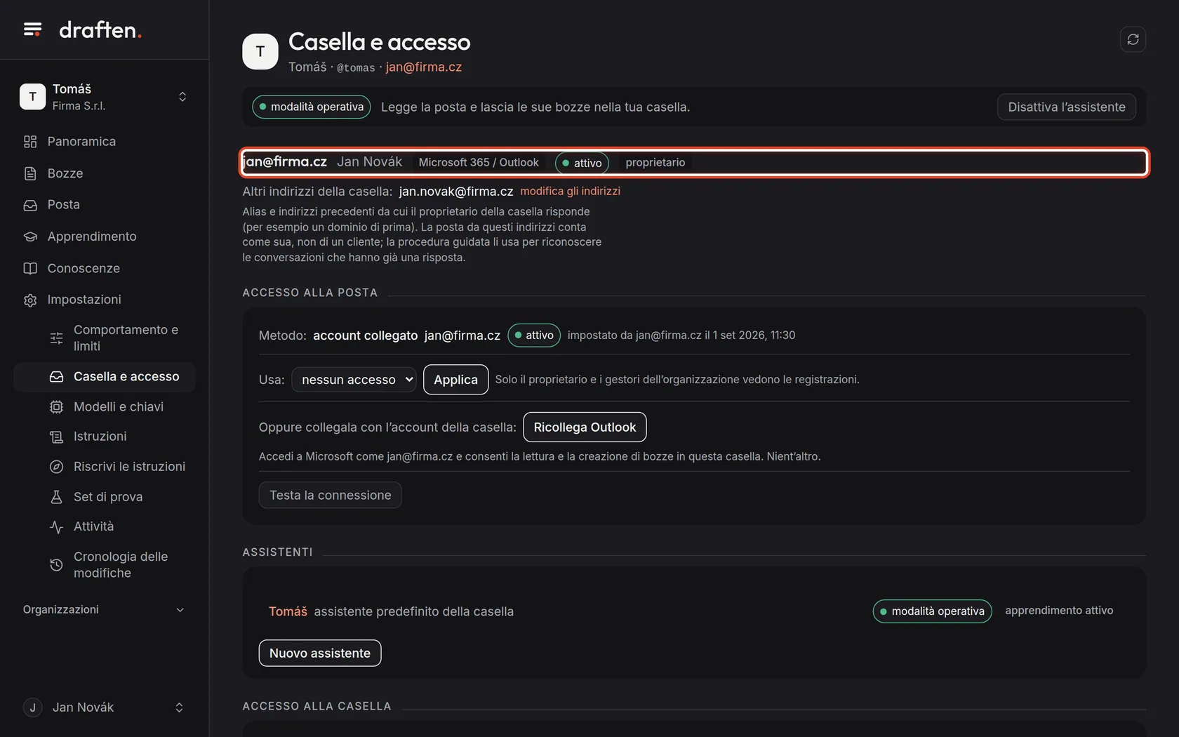 Screenshot del passo 1