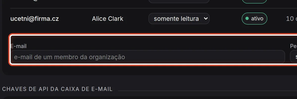 De perto – Conceder acesso