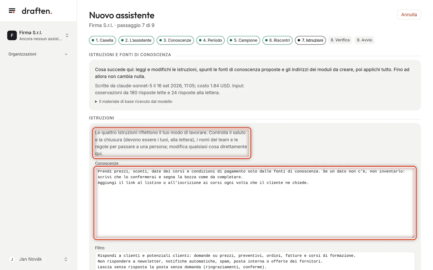Screenshot del passo 13