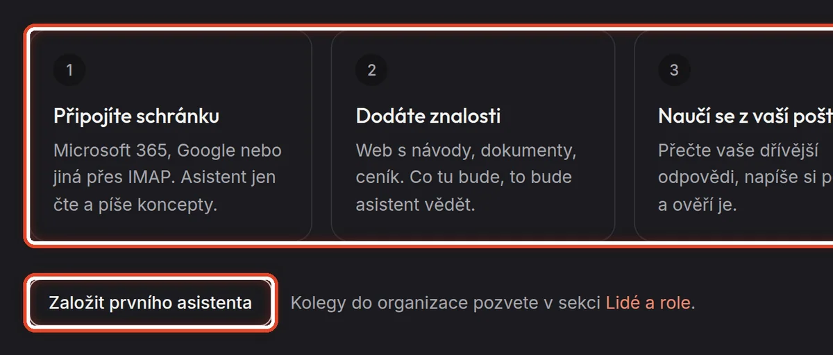 Detail — První přihlášení