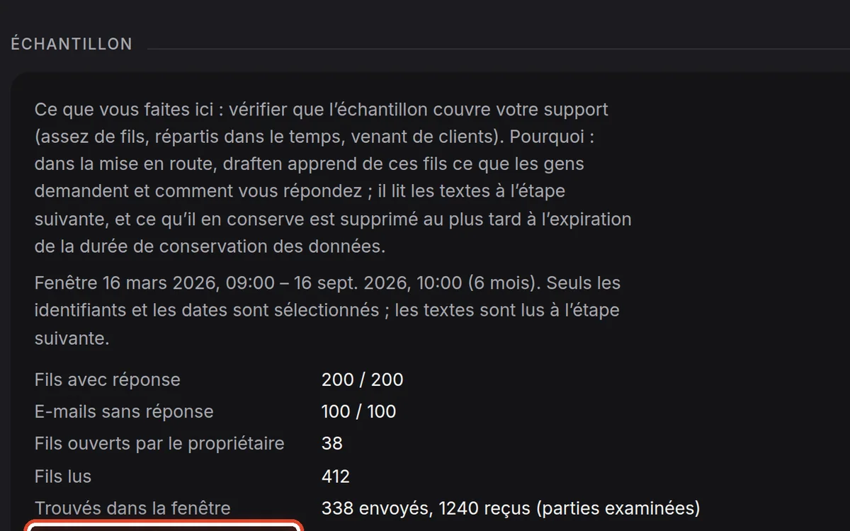 Gros plan – Vérifier l’échantillon