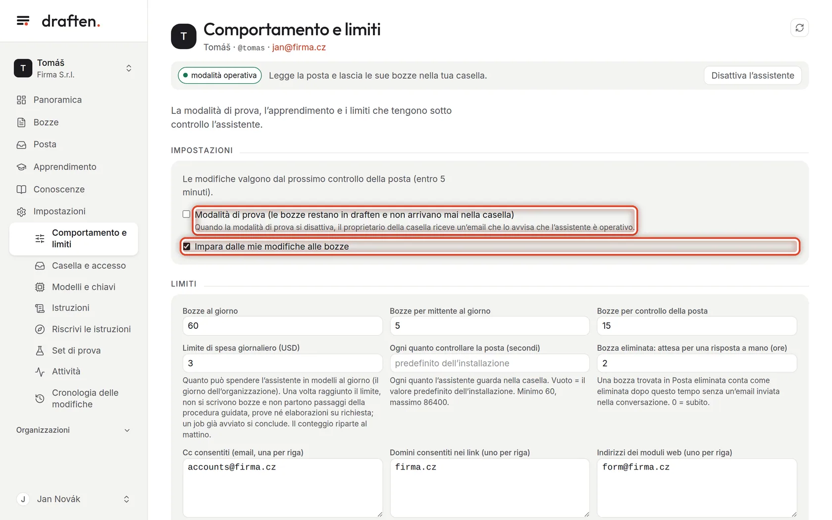 Screenshot del passo 1