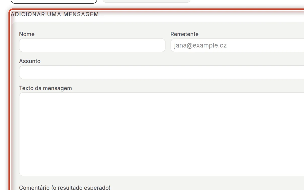 De perto – Adicionar uma mensagem