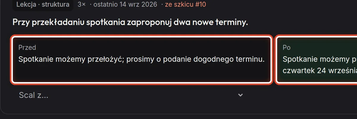 Zbliżenie – Przed i po
